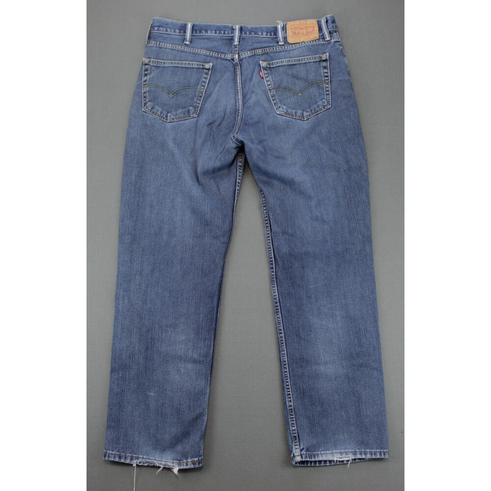 Levis 514 Jeans Distressed Straight Leg Mens 36x32 Blue - Picture 10 of 11